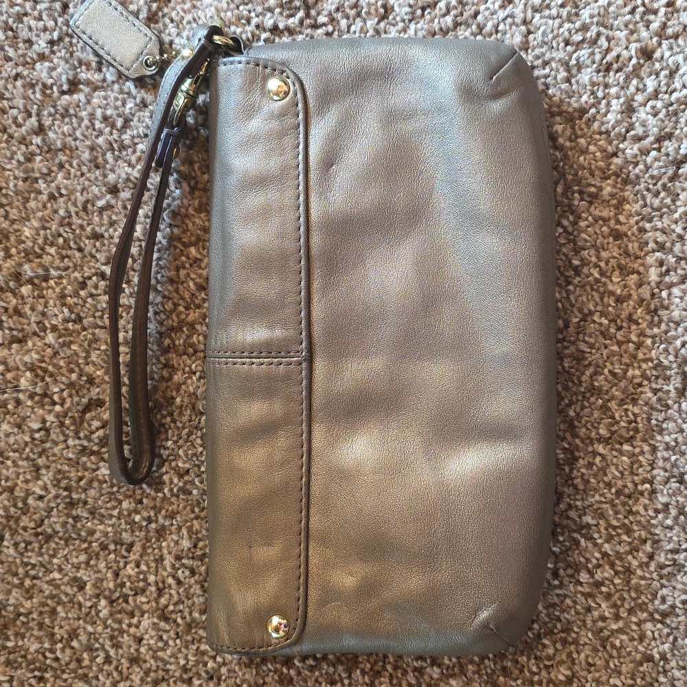 Coach Wristlet with Gold Accents - Picture 2 of 5